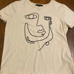 Forever 21 abstract face t-shirt